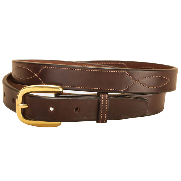 Tory 1" Fancy Repeated Stitch Belt, Havana, 28" - 32"