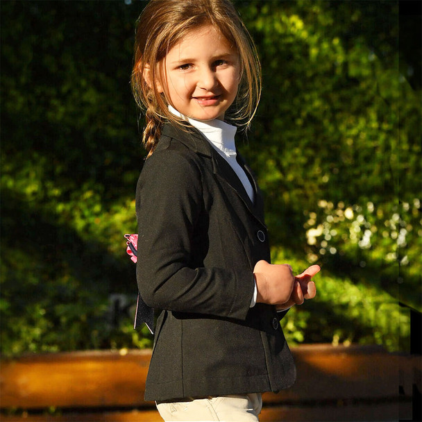 Belle & Bow Featherweight Show Coat, Black, Sizes 2 - 10 Years