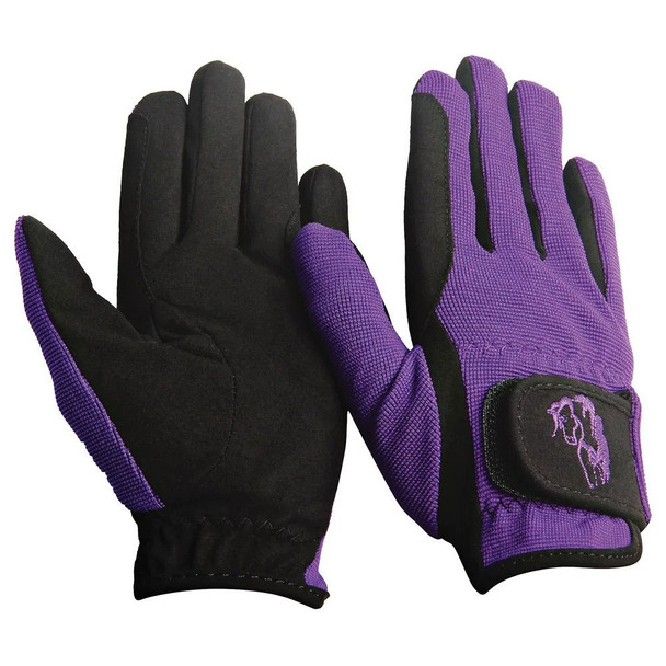 TuffRider Children's Performance Riding Gloves, Purple.