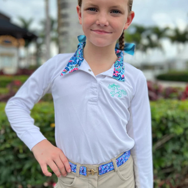 Belle & Bow Long Sleeve Show Shirt, Jacks Pattern, Sizes 2 - 10 Years