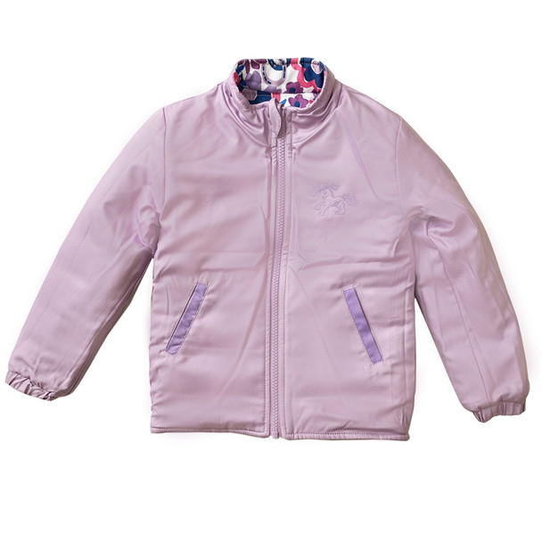 Belle & Bow Reversible Puffer Jacket, Lavender with Flower Power Pattern