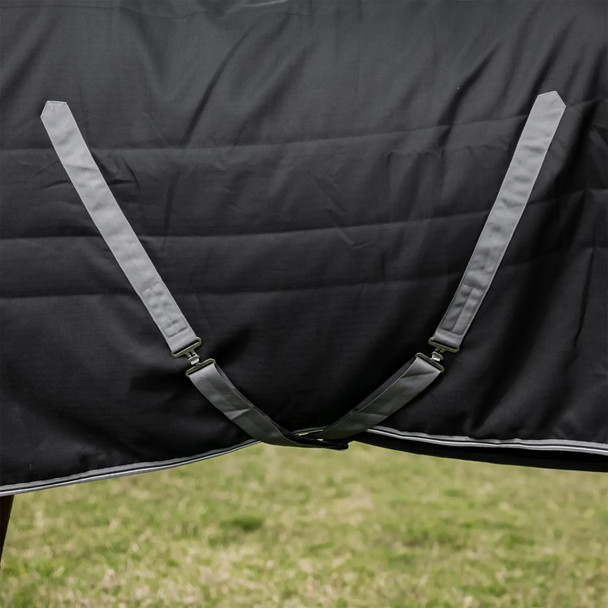  Rambo 200g Stable Blanket with Embossed Lining, Black/Thunderstorm Grey & Silver

