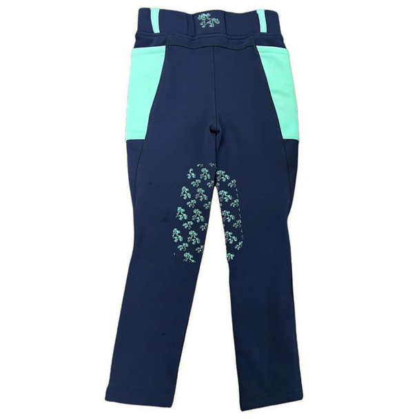 Belle & Bow Fleece Lined Riding Tights, Navy/Turquoise, Kids 5 - 14 Years