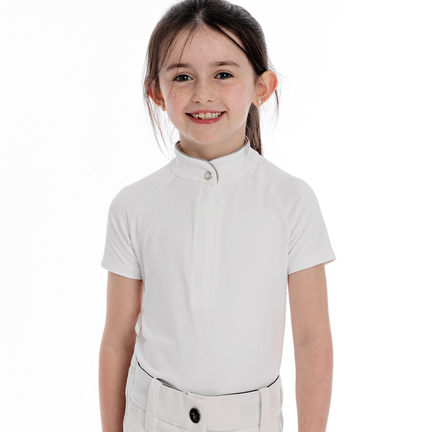 Horseware Kids Sara Competition Shirt, SHORT SLEEVE, White, Sizes 7/8- 11/12