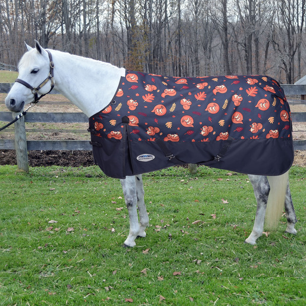 Weatherbeeta Comfitec Essential Turnout Sheet, Squirrel Print, with FREE Squirrel Hay Bag