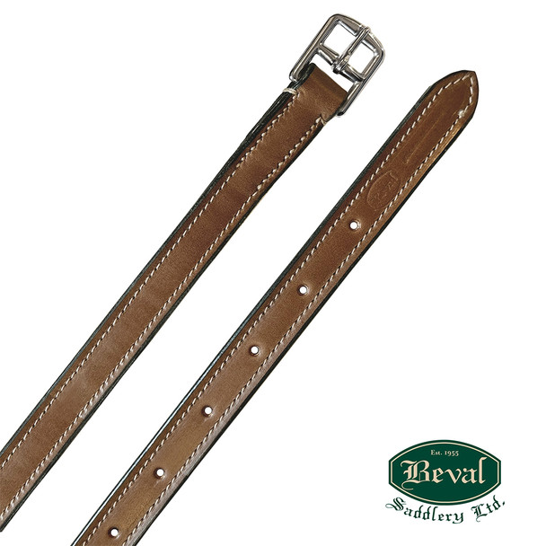Beval Doubled and Stitched, Nylon Lined Stirrup Leathers, Caramel, 42" & 48"