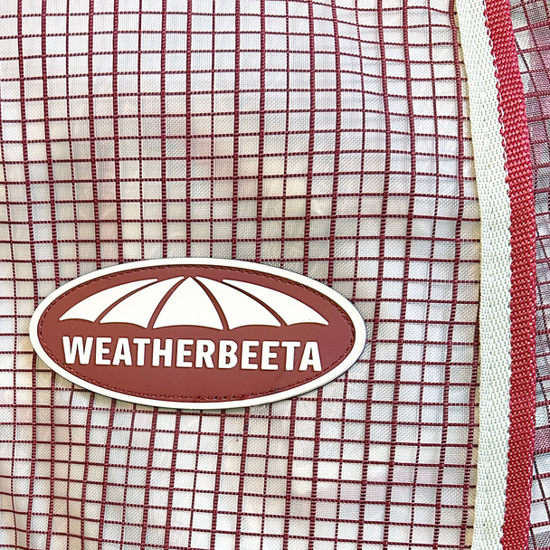Weatherbeeta Comfitec RipShield Plus, Belly Wrap, Detach-A-Neck Fly Sheet, White/Burgundy 48" - 69"