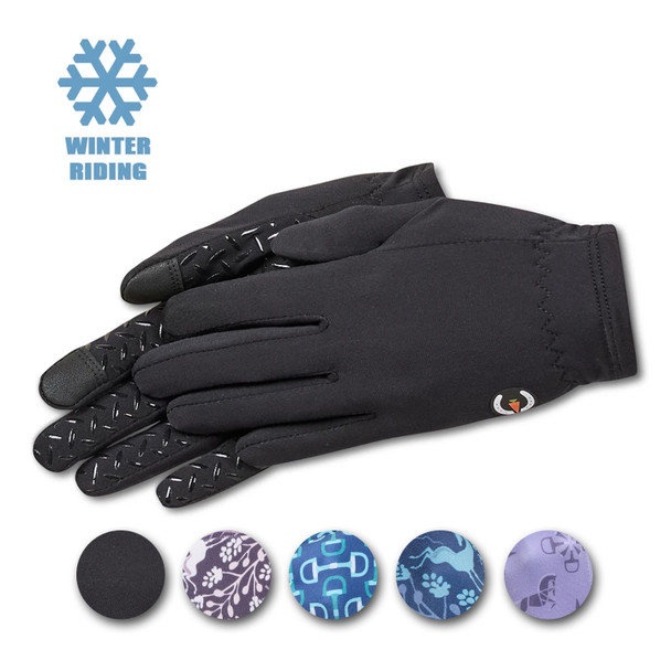 Kerrits Kids Thermo Tech Winter Riding Gloves, Black.