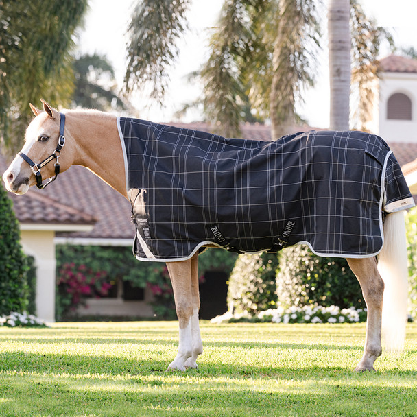 Rhino Pony Wug Turnout Sheet, Black/Grey/White Check, Sizes 45"-69".