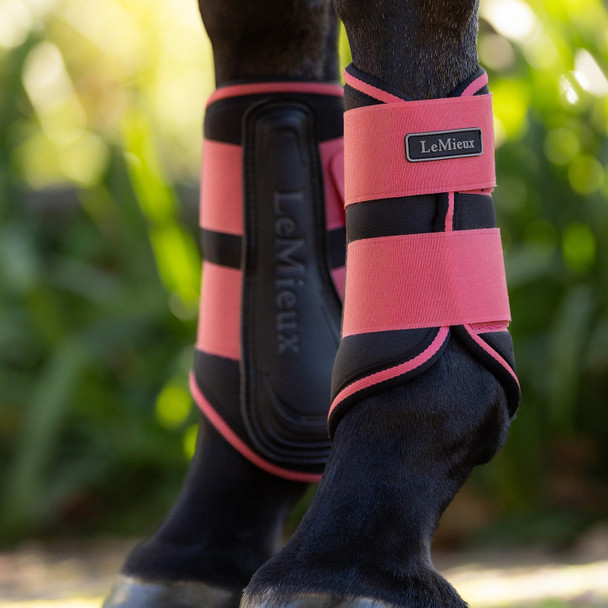 LeMieux Grafter Brushing Boots, Size Small , Cranberry.