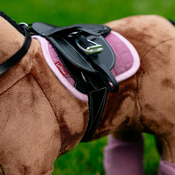 LeMieux Toy Pony, Chancer, wearing Mallow Saddle Pad.