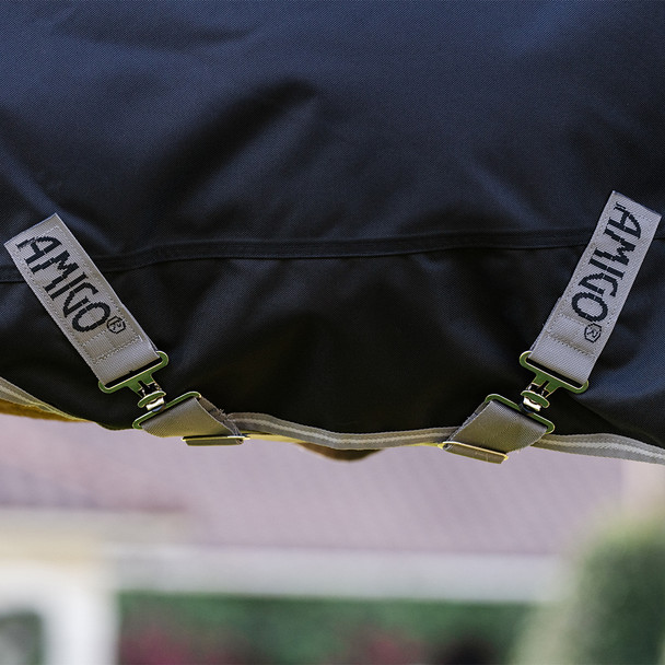 Amigo 1200D Pony PLUS Turnout Sheet, 0g, Black/Titanium & Navy/Titanium, 45" - 69"