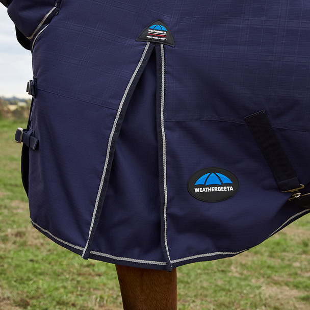 Weatherbeeta Comfitec Prelim Turnout Sheet, 0g, Navy Embossed Plaid, 48" - 69" .