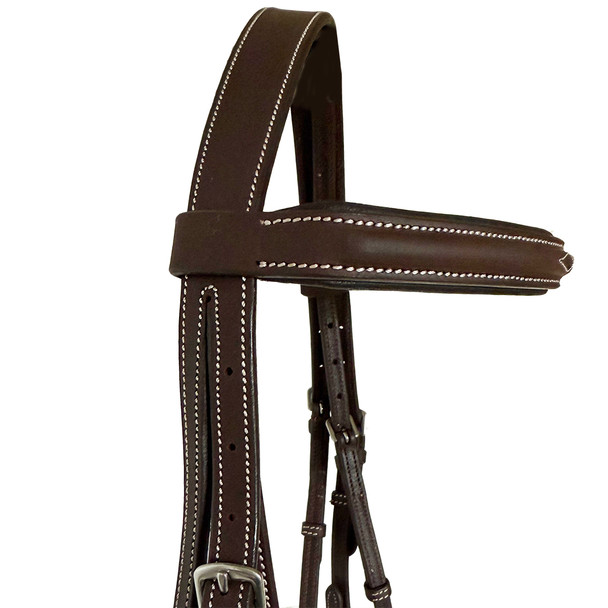 Side detail plain edge stitching, Glenmore pony bridle.