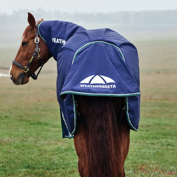 Weatherbeeta Comfitec + Dynamic Detach-A-Neck 220g Turnout, Navy/Forest Green 66"-69"