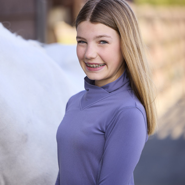 Kerrits Kids Wrap Neck Tech Top, Wild Orchid.