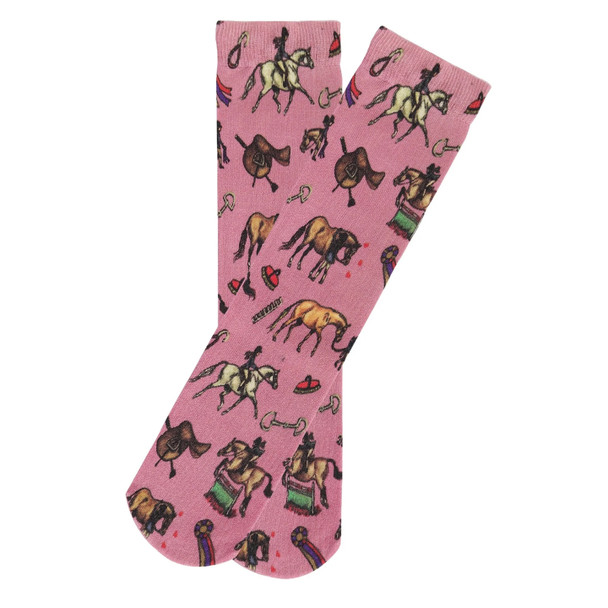 AWST Int'l Children's Lila Hunter Ponies Socks, Pink.