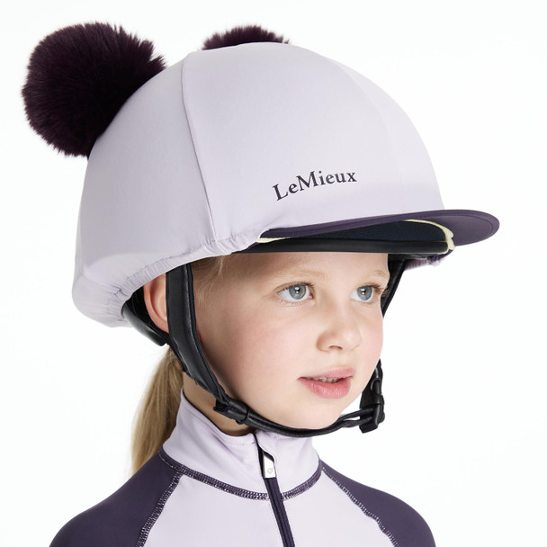 LeMieux Mini Double Pom Hat Silk, Lilac.