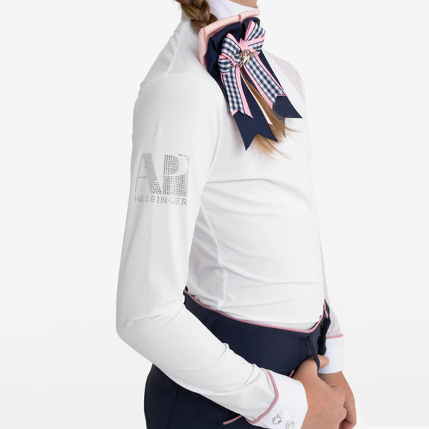 AP Hassinger Junior Lollipop Long Sleeve Show Shirt, white/pink.