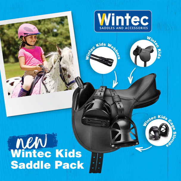Wintec Saddle Pack With Stirrups/Leathers, Black.