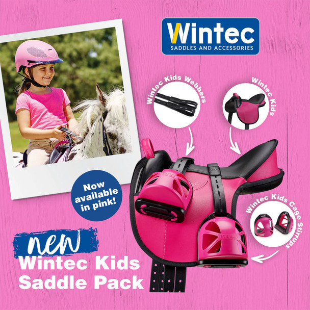 Wintec Saddle Pack With Stirrups/Leathers, Pink.