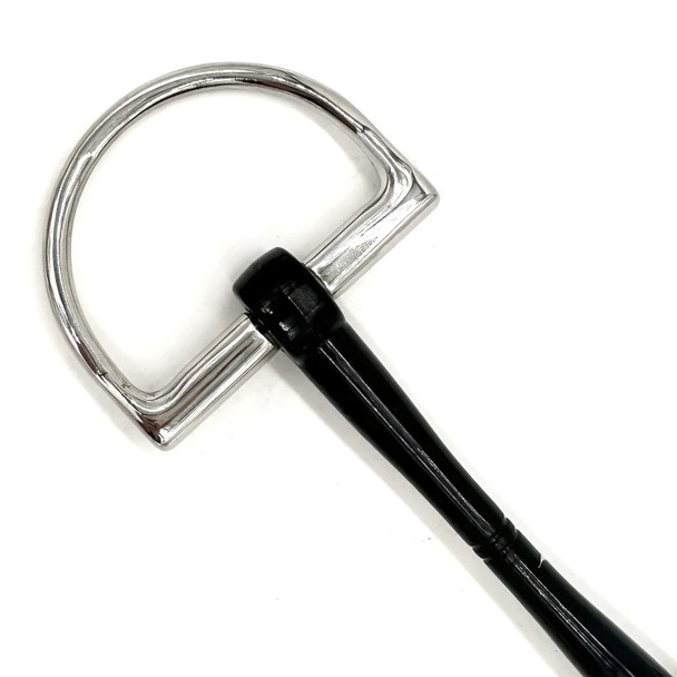 Closeup of D ring and bit - AJR Pony Intuflex D Bit.