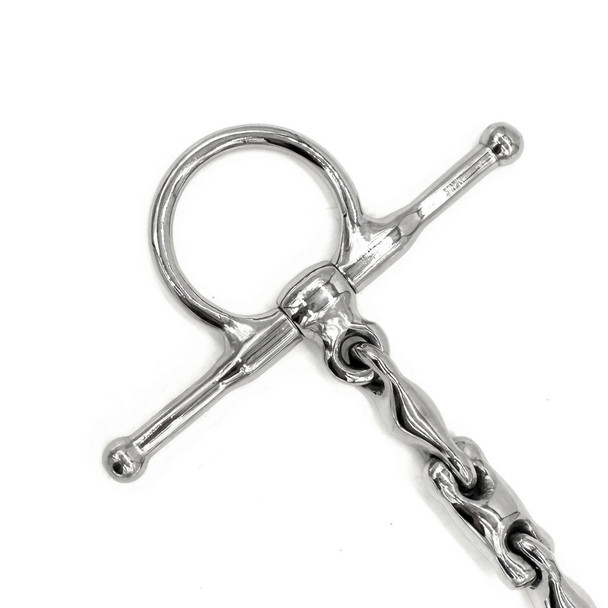 Cheek  of AJR Pony Locking Waterford Full Cheek Bit is 5" tall.