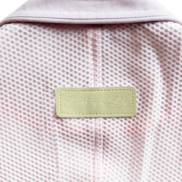Kathryn Lily Childs Mesh Jacket, Rose Pink, Sizes 10-14, logo on back.