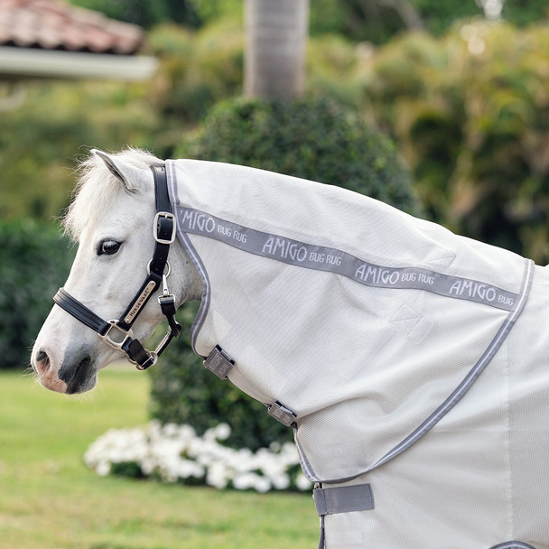 Neck Cover, Amigo Bug Rug PLUS Pony, Silver/Titanium Grey & Silver.