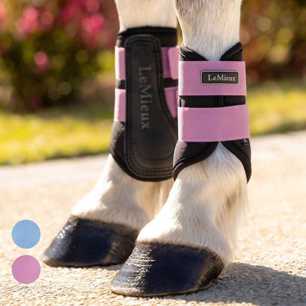 LeMieux Mini Grafter Brushing Boots, For Ponies 11.2 - 13h, Mallow & Powder Blue.