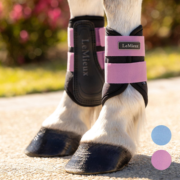 LeMieux Mini Grafter Brushing Boots, For Ponies 11.2 - 13h, Mallow & Powder Blue.