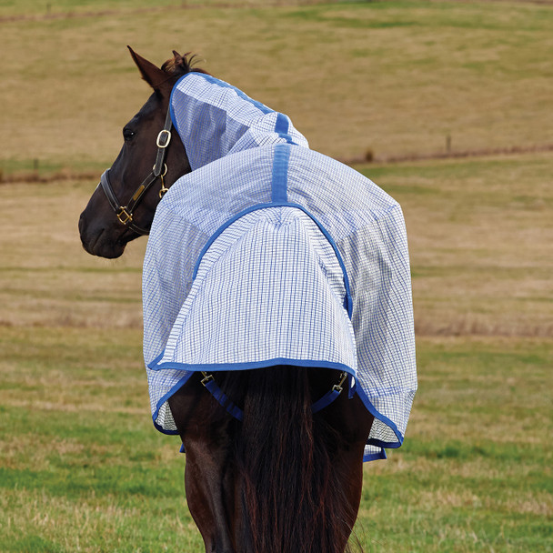 Weatherbeeta Comfitec RipShield, Detach-A-Neck Fly Sheet, White/Cobalt.