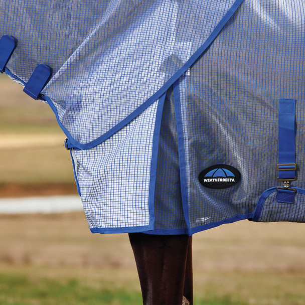 Weatherbeeta Comfitec RipShield, Detach-A-Neck Fly Sheet, White/Cobalt.