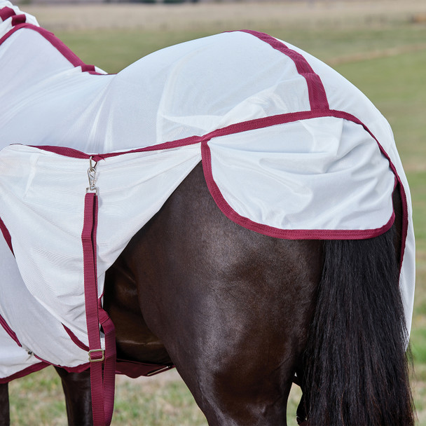 Weatherbeeta ComFiTec Essential Combo Pony Fly Sheet, White/Burgundy.