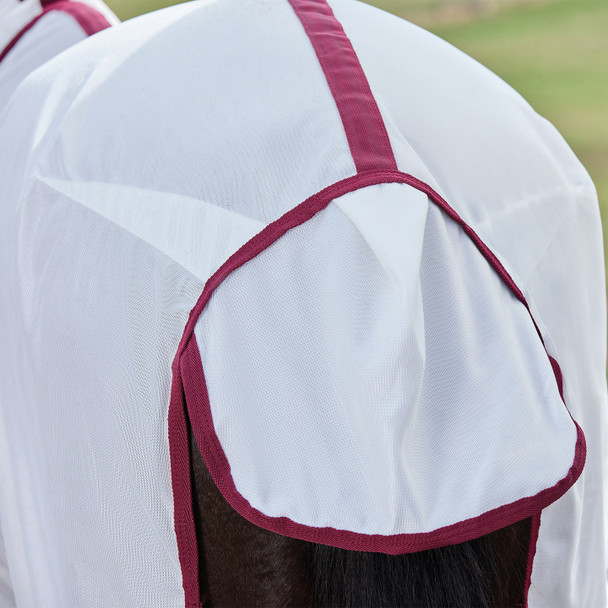 Weatherbeeta ComFiTec Essential Combo Pony Fly Sheet, White/Burgundy.