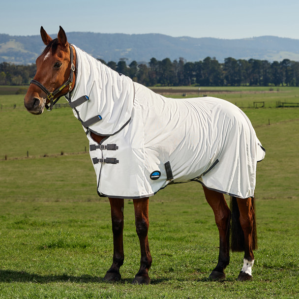 Weatherbeeta Comfitec Tyro Mesh Combo Neck, White/Charcoal.