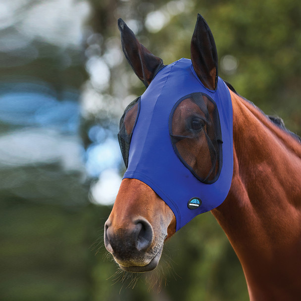 Weatherbeeta ComFiTec Stretch Bug Eye Saver Fly Mask with Ears, Cobalt.
