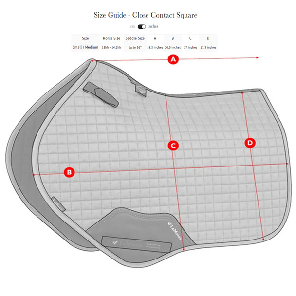 LeMieux Loire Classic Close Contact Square Pad, Size.