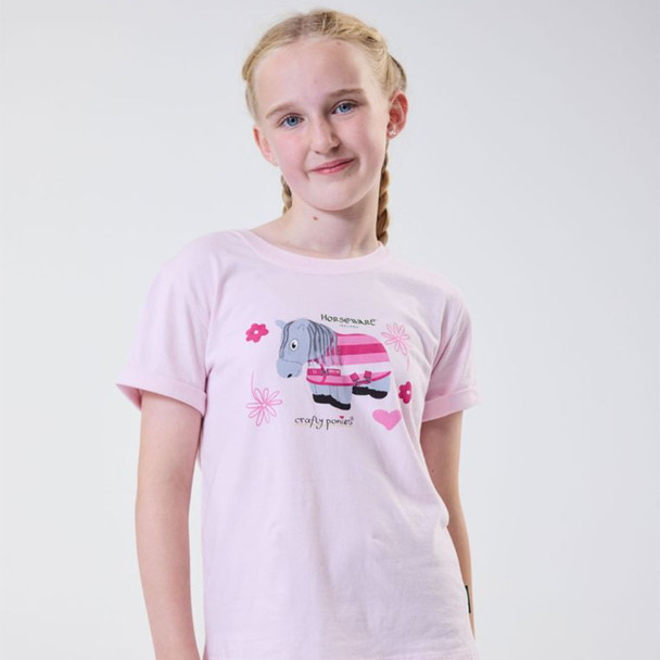Horseware Crafty Pony Tee Shirt, Pink.