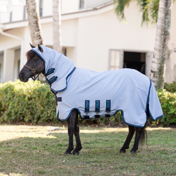 Amigo Pony Ripstop Petite Hoody, Azure Blue/ Navy & Electric Blue.