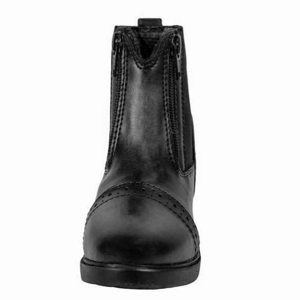  Belle & Bow Double Front Zip Paddock Boots, Black, Sizes 6T - 2K.