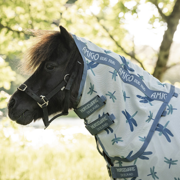Amigo Petite Bug Rug PLUS, Dragonfly Print/Silver Blue & Sage.