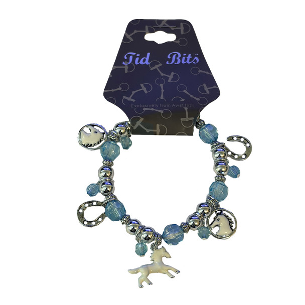 Awst Int'l Bead & Enamel Horse Charm Bracelet, Aqua.