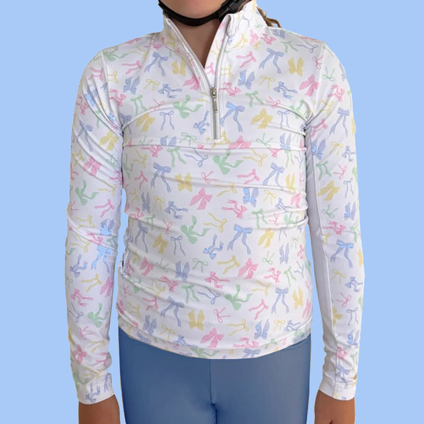 Belle & Bow LONG Sleeve Sun Shirt, Bows 