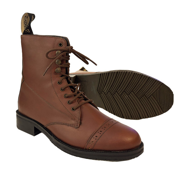  Dublin Childs Laceup Leather Paddock Boots, Brown.