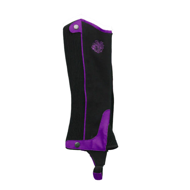  Ovation Childs Horseshoe Half Chaps Black / Wisteria, Size A 
