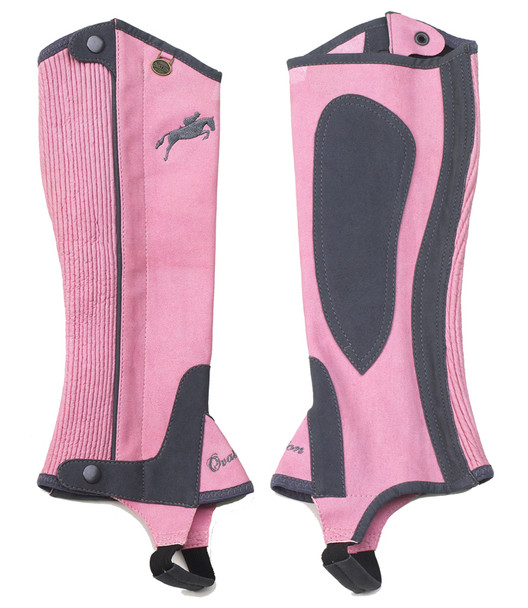  Ovation Childs Stormcloud Half Chaps, Fresh Pink, B (12-14)