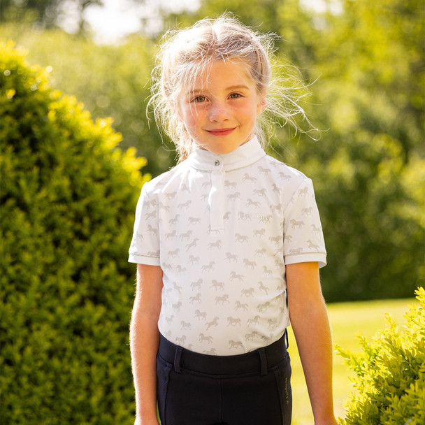 LeMieux Mini Bella Show Shirt, White/Ponies