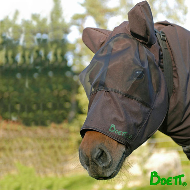 Boett Fly Mask Sweet Itch Hood, Black