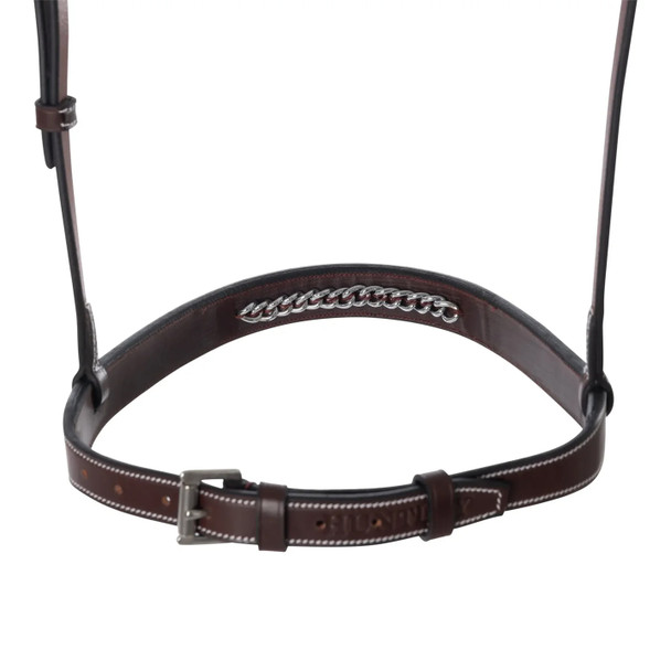  Huntley Equestrian 1" Wide CHAIN Noseband, Australian Nut